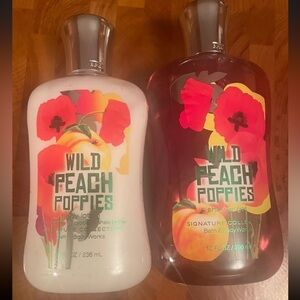 Bath & Body Works Body Gel/Wash & Body Lotion. Wild Peach Poppies. Discontinued